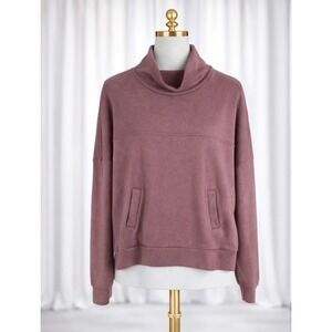 Freely Pullover Sweatshirt Pink Cowl Neck Pocket Buttery Soft Knit Size XL